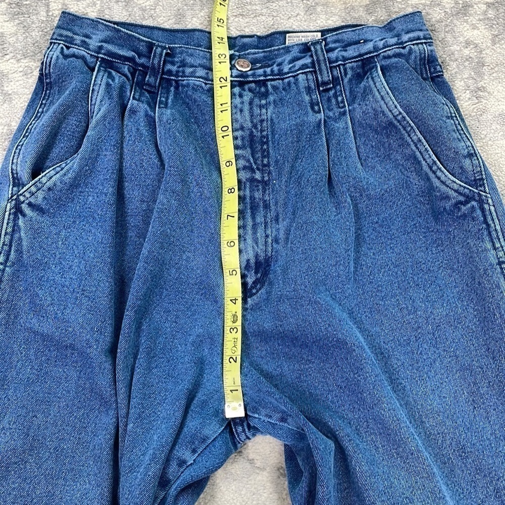Vintage Bill Blass High Rise Pleat Front Mom Jeans Blue Rigid Denim - Picture 7 of 11